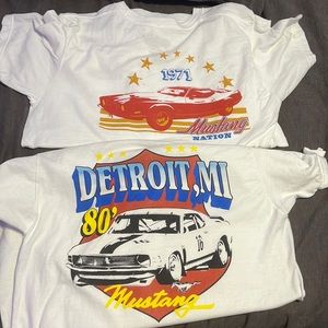 2 FOR 1 Mustang White T Shirts